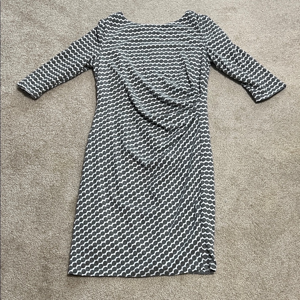 Coldwater Creek Gray & White Patterned Sheath Dress